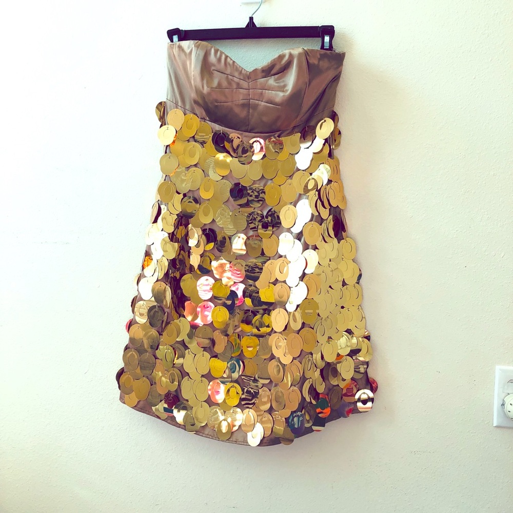 Gold sequin dress